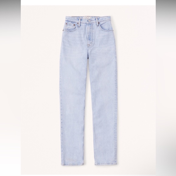 Abercrombie&Fitch Ultra High Rise 90 Straight Jeans Light Wash - Picture 1 of 5